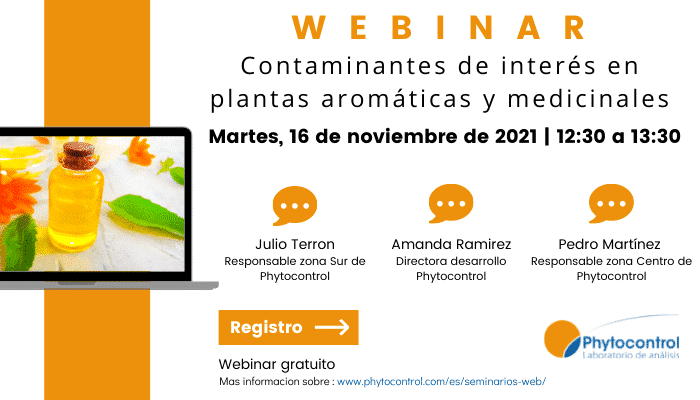 Webinar sobre Contaminantes de interés en plantas aromáticas y medicinales